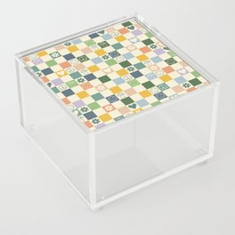 Happy Checkered pattern colorful Acrylic Box