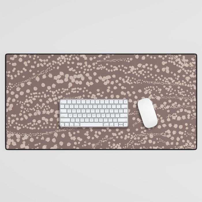 Cocoa Dust Organic Boho Abstract Pattern in Chocolate Brown Desk Mat