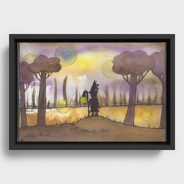 the monk who light up the lake Framed Canvas