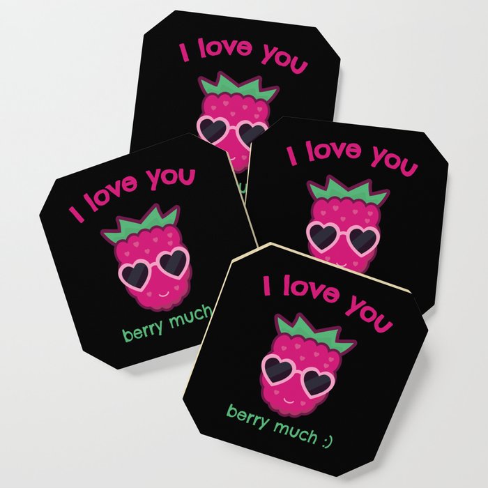 I Love You Berry Much Valentine's Day Coaster