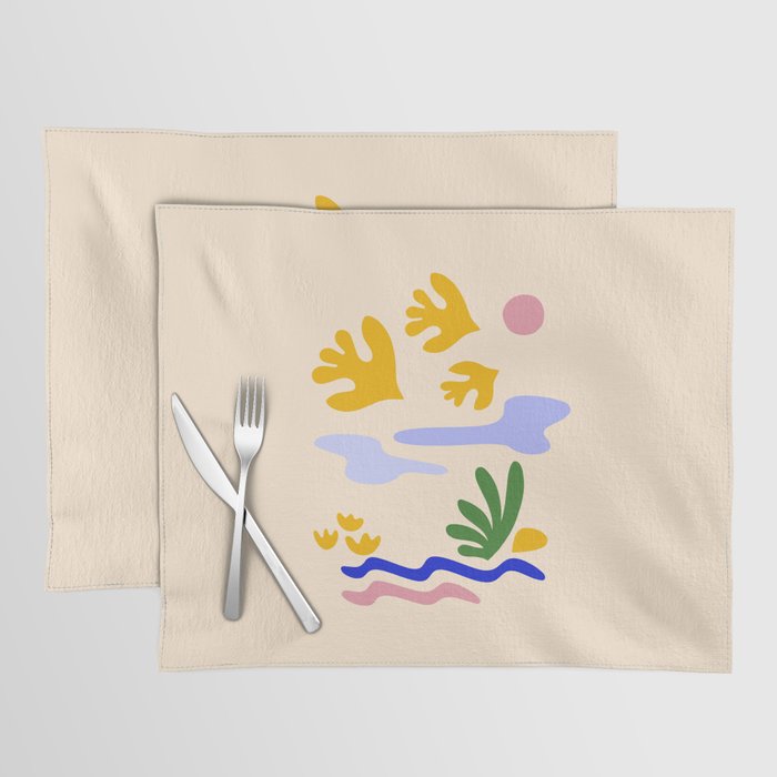 Flying Birds by the sea - Matisse cut-outs Placemat