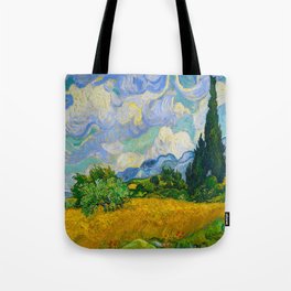Wheat Field with Cypresses Vincent van Gogh Oil on canvas 1889 Tote Bag