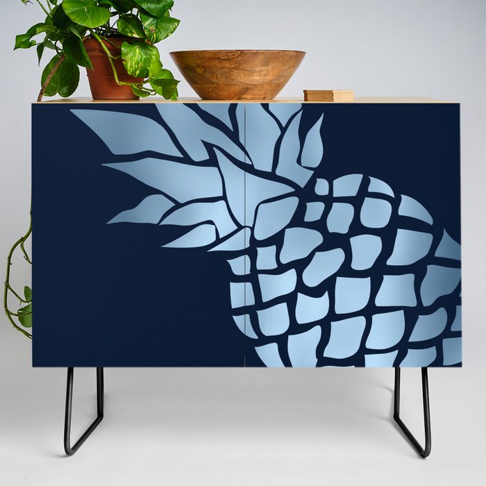 Big Pineapple in Blue and Navy Credenza