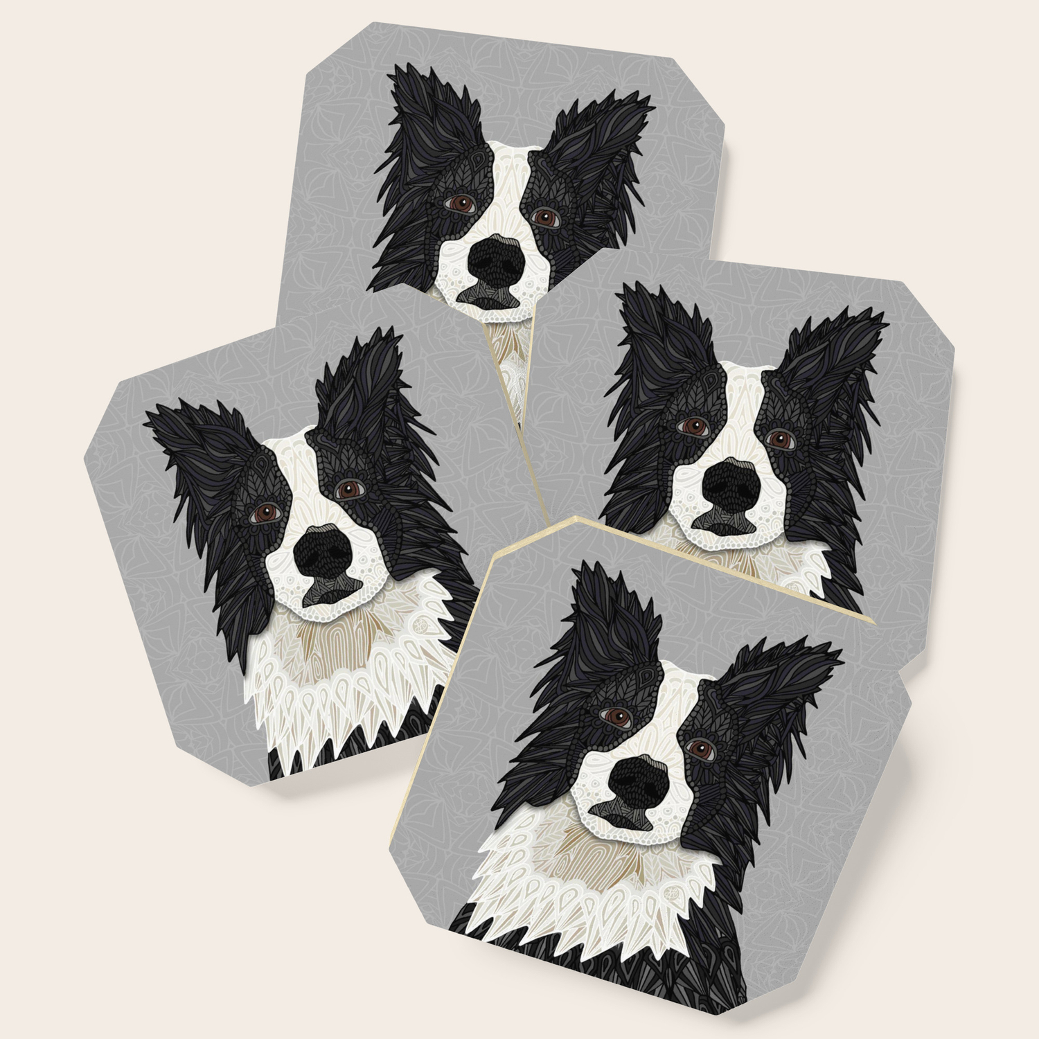 border collie coasters