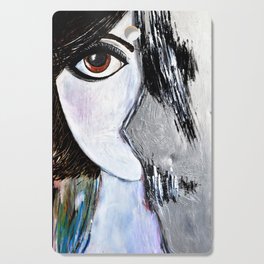 "ME AND YOU..." Acrylic Multimedia Painting | Female Face | Acrylic Painting | Art Gallery Cutting Board