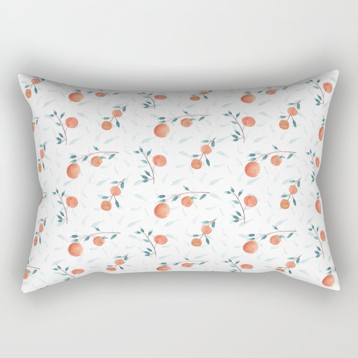 Watercolor Oranges Rectangular Pillow