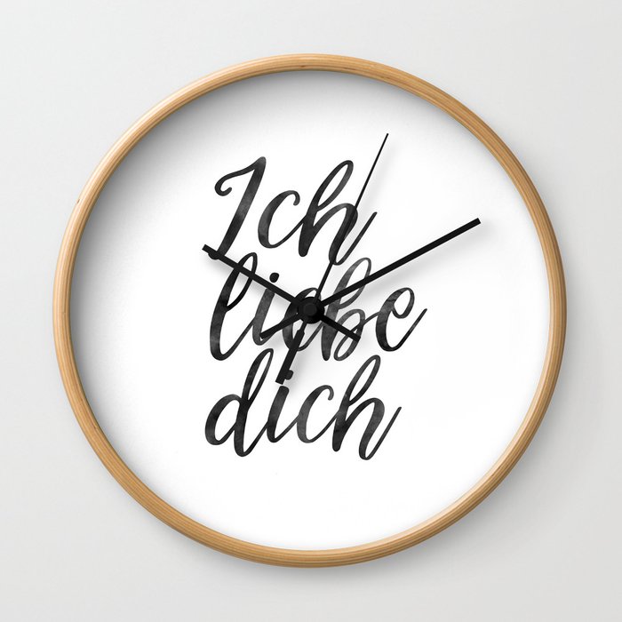 ICH LIEBE DICH,Love Quote,Love Gift,Boyfriend Gift,Gift For Couples,Anniversary Quote,Valentines Day Wall Clock