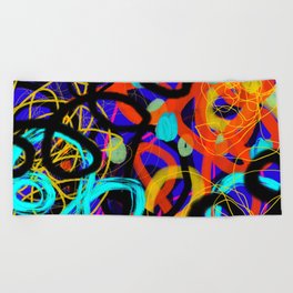 The king's festivals. Abstract Painting. Contemporary Art.  Beach Towel