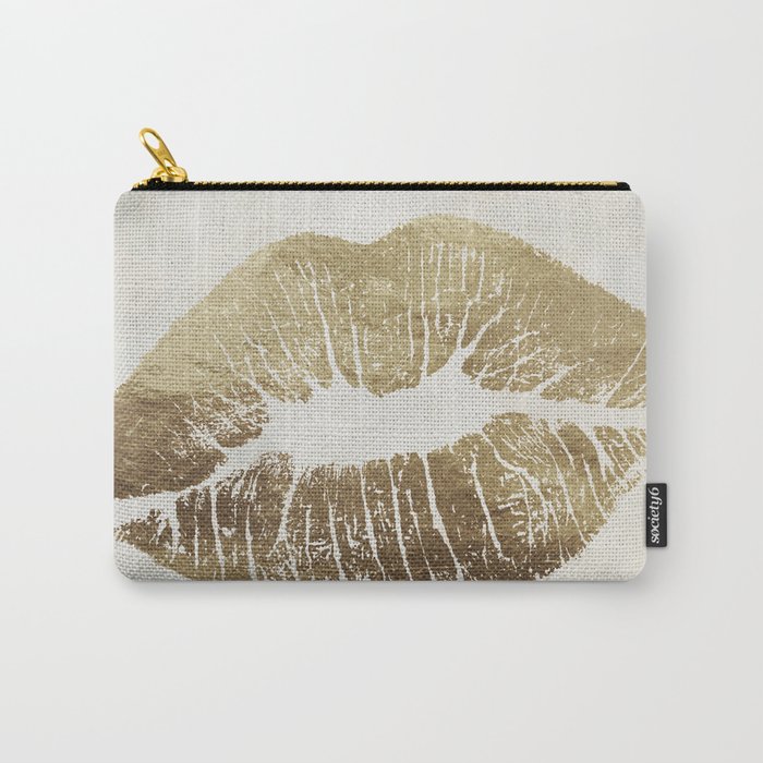 Hollywood Kiss Gold Carry-All Pouch
