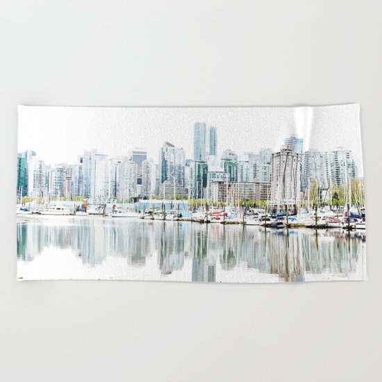 Vancouver Skyline Beach Towel By Beebler Society6