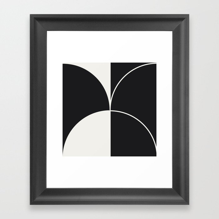form x anvil | round solid lines | white on charcoal Framed Art Print