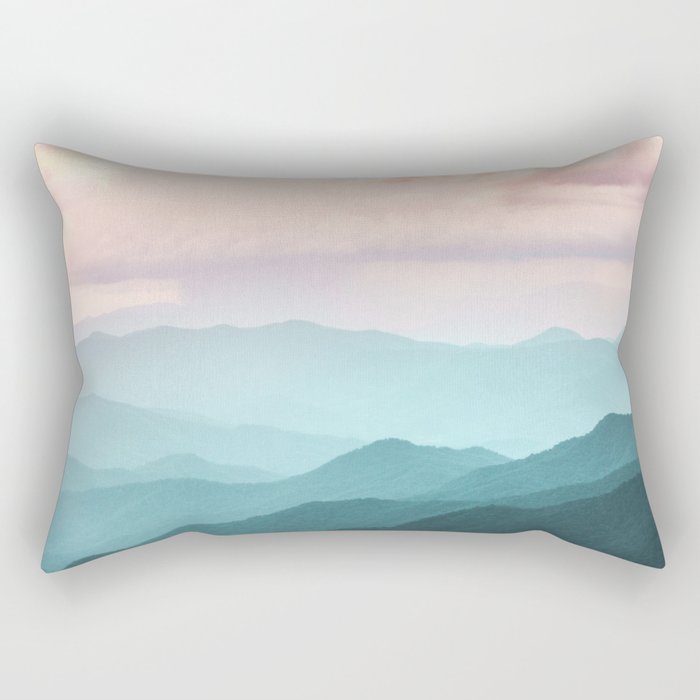 Smoky Mountain National Park Sunset Layers II - Nature Photography Rectangular Pillow