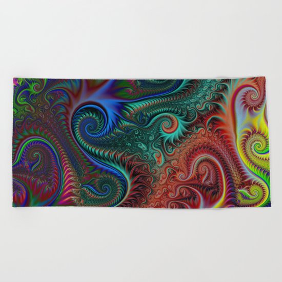 Abstract colorful spiral Beach Towel