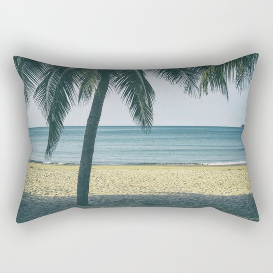 Under the palm tree shadows Rectangular Pillow
