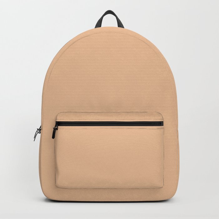 Light Peach Orange Solid Color Pairs Pantone Cream Blush 13-1019 TCX Shades of Brown Hues Backpack