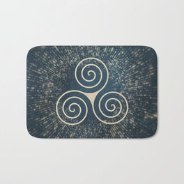 Triskelion Golden Three Spiral Celtic Symbol Bath Mat | Graphicdesign, Witchcraft, Esoterica, Space, Magic, Three, Gold, Swirl, Glitter, Twirl 
