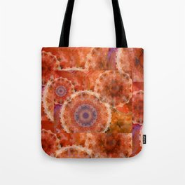 Red Impressions Circle Abstract Art by Sharon Cummings Tote Bag
