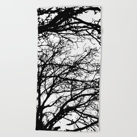 black tree Beach Towel