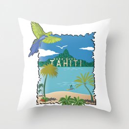 Bora bora Tahiti Throw Pillow