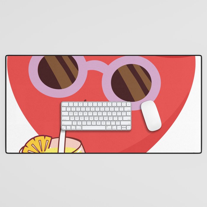 My Love Takes a Vacation Desk Mat