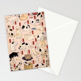 Cats for the Stations of the Tokaido Road prints 1, 2, & 3 cat art portrait Stationery Card