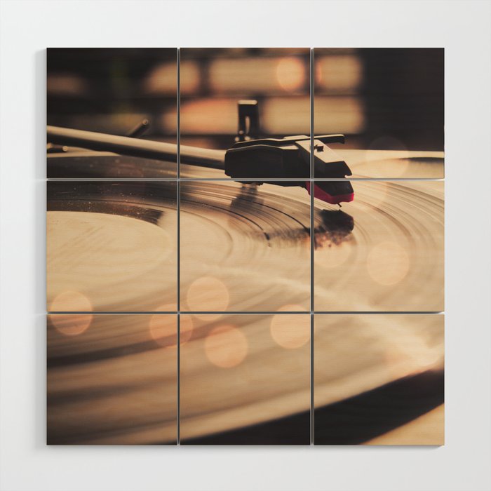 Record player Wood Wall Art