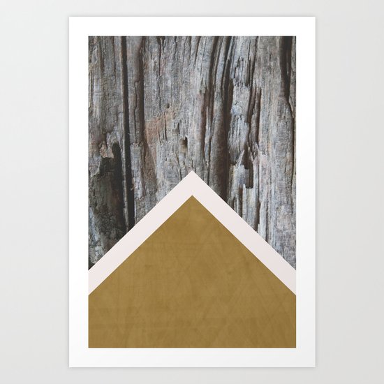 Wooded Chevron Art Print
