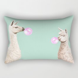 Llama and Alpaca Bubblegum Gang Rectangular Pillow
