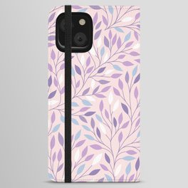 Pastel Leaves Forest iPhone Wallet Case