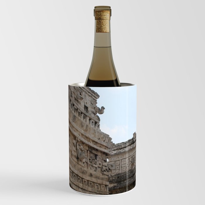 Mexico Photography - Ancient Buildings Under The Light Blue Sky Wine Chiller