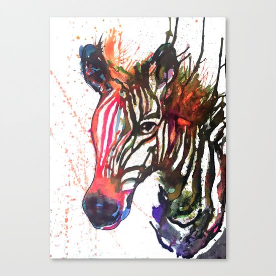 Zebra Splash Canvas Print