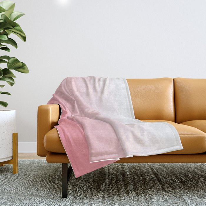 OMBRE PEACHY PINK COLOR Throw Blanket
