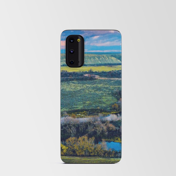 Aerial drone shot of a beautiful Payette River Sunset. Android Card Case