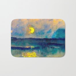 Yellow Moon (Over the Sea) landscape painting by Emil Nolde Bath Mat | Frenchriviera, Malibu, Miami, Twilight, Seaside, Yellowmoon, Rhodeisland, Painting, Tides, Floridakeys 