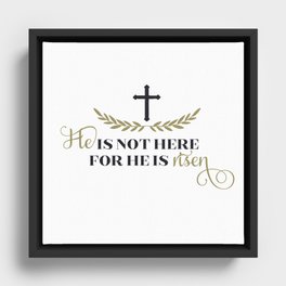 He is not here for He is risen Framed Canvas