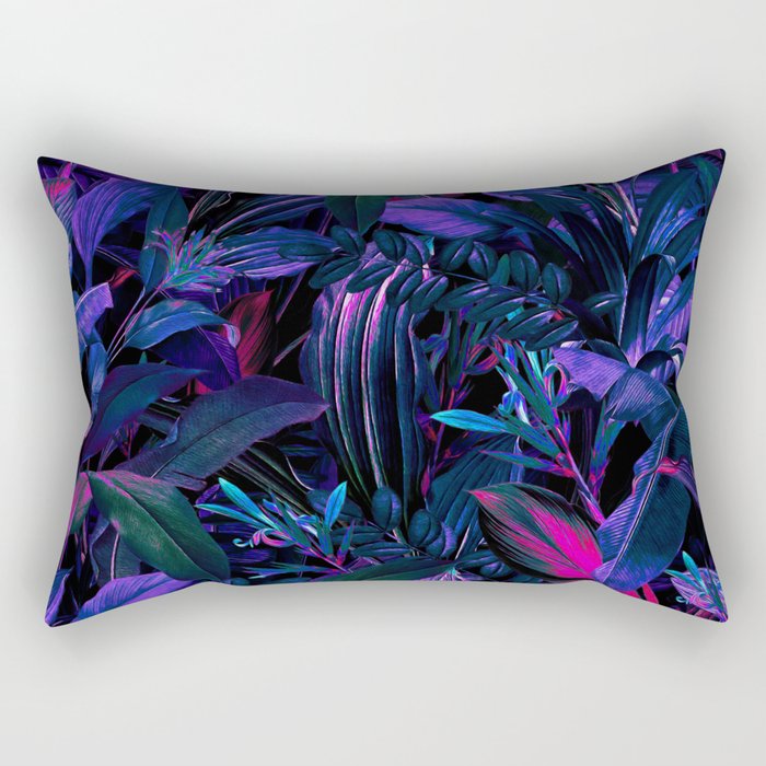 Future Garden Tropical Night Rectangular Pillow