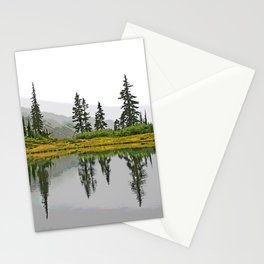 REFLECTIONS ON A PLACID MOUNTAIN LAKE Stationery Card