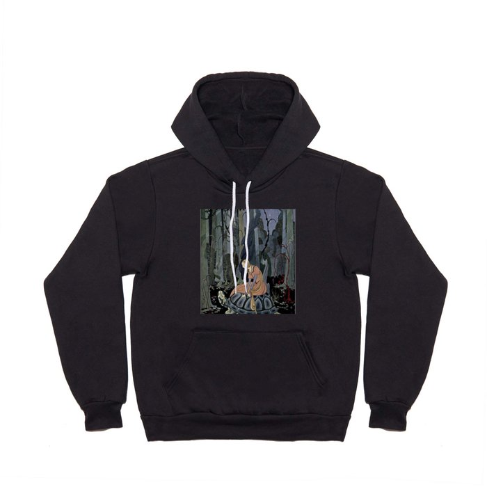 A Girl On Turtle in The Forest Old French Fairytales, illustrated by Virginia Frances Sterrett (Reproduction) Hoody