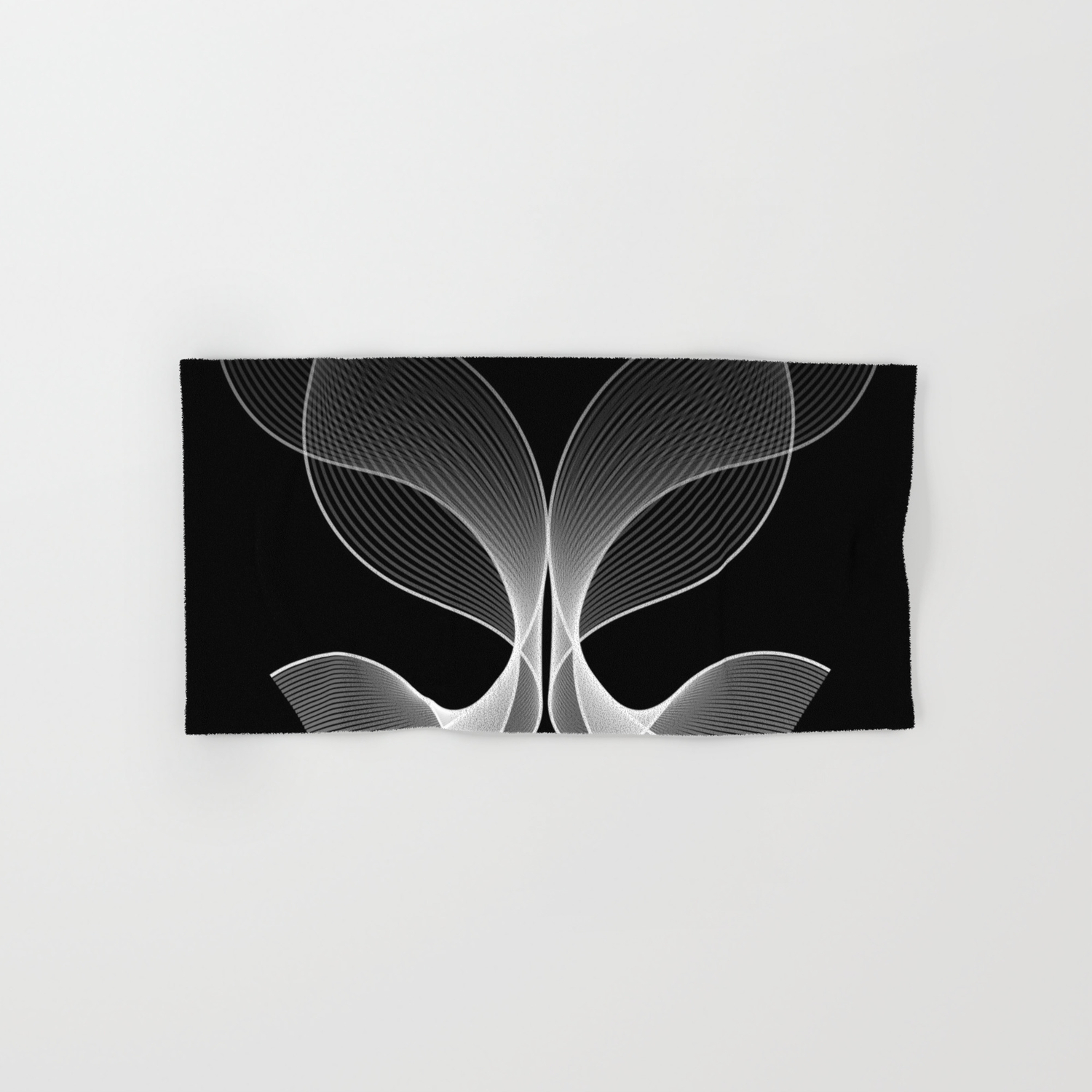 Abstract Butterfly Black And White Hand Bath Towel By Gelibolu