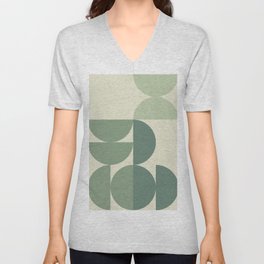 Mid Century Modern Geometric Shapes V Neck T Shirt