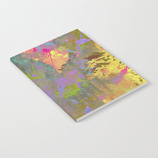 Messy Art II - Abstract, pastel coloured artwork in a random, chaotic, messy style Notebook