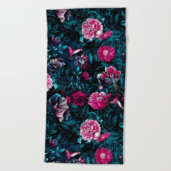 NIGHT GARDEN XII Beach Towel
