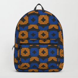 Swirls and Whirls - Blue & Orange 01 (Patterns Please) Backpack