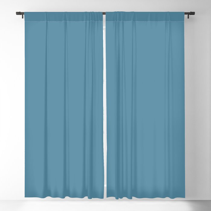 Dreamer Mid Tone Blue Solid Color Pairs To Sherwin Williams Secure Blue SW 6508 Blackout Curtain