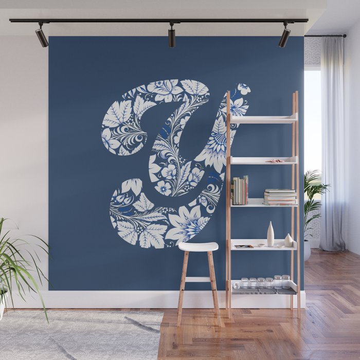 Chinese Element Blue - Y Wall Mural