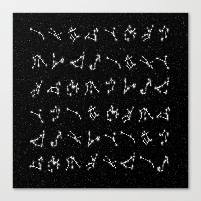 Zodiac Constellation Pattern Canvas Print