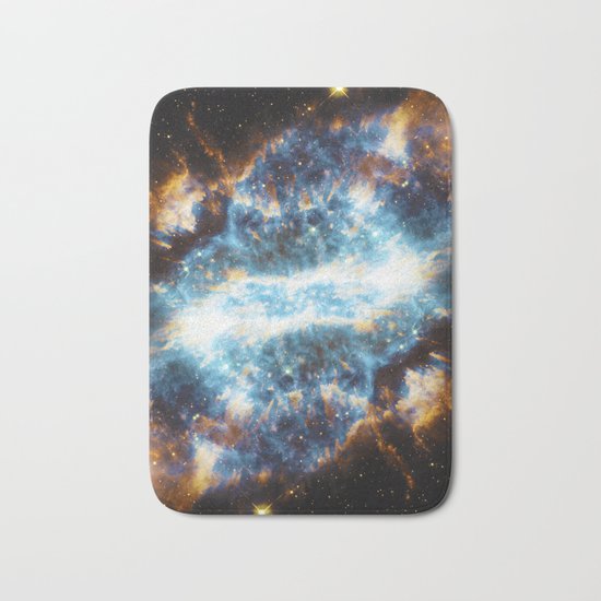 Stark Blue Nebula Bath Mat