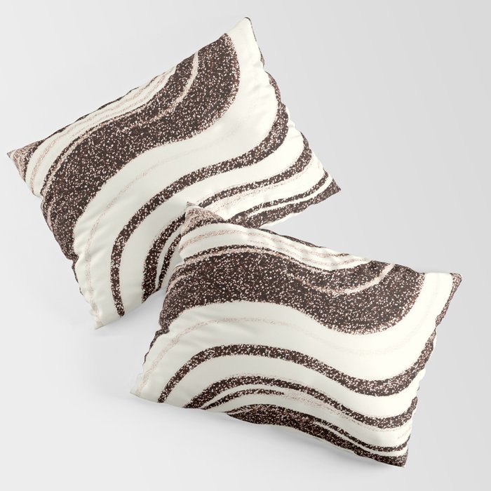 Textured Marble Brown Cream Pillow Sham by SilverPegasus