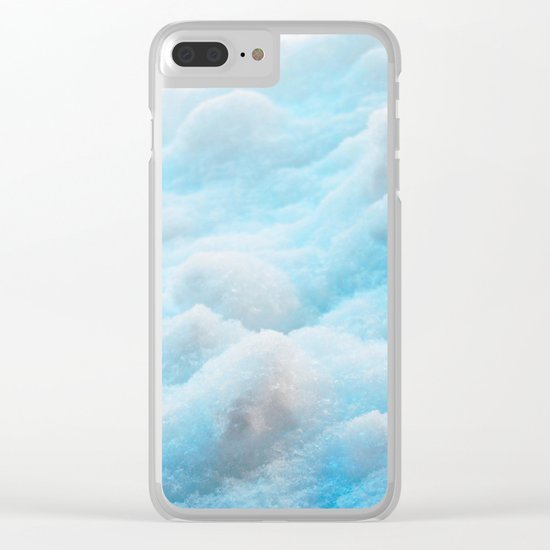 Blue Snow Clear iPhone Case