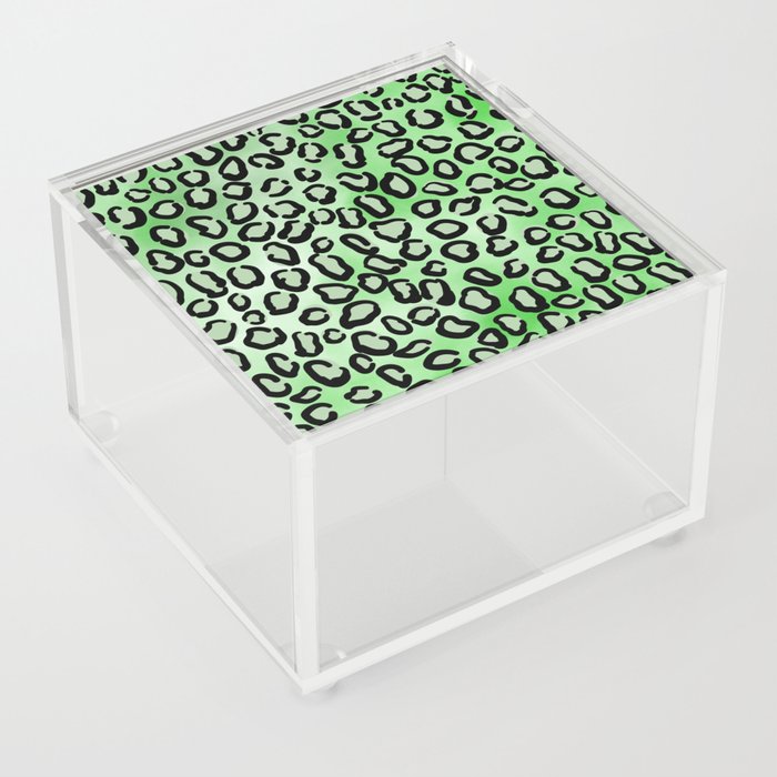Green Leopard Background Pattern Acrylic Box